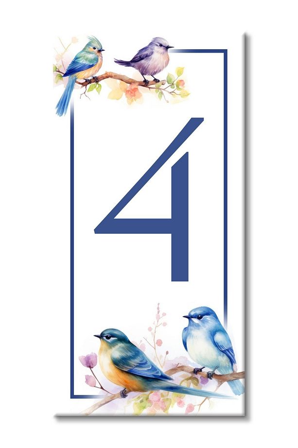 Kuşlar Seramik Kapı Numarası No:4 - 1