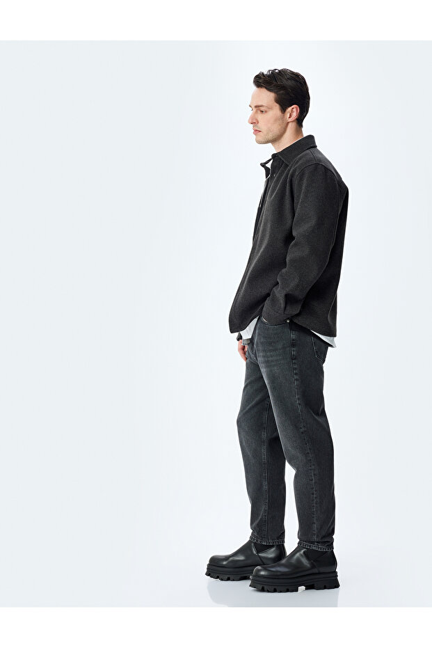 Normal Waist Loose Fit Jean Pants with Pockets - Steve Jean