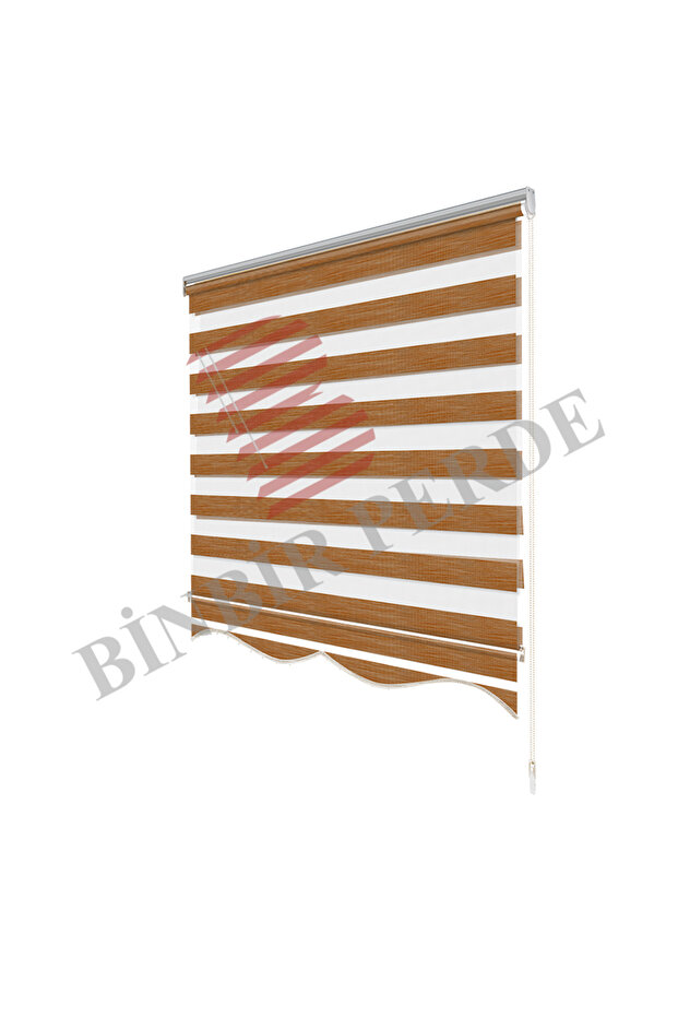 Kahverengi Kırçıllı Dilimli Bambu Zebra Perde - 8