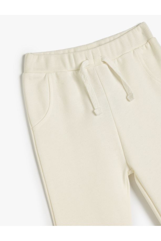 Pamuklu Beli Ayarlanabilir Lastikli Şardonlu Basic Jogger Eşofman Altı - 3