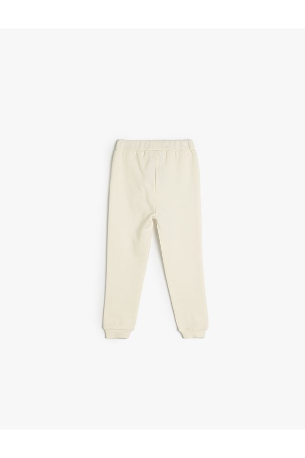 Pamuklu Beli Ayarlanabilir Lastikli Şardonlu Basic Jogger Eşofman Altı - 2