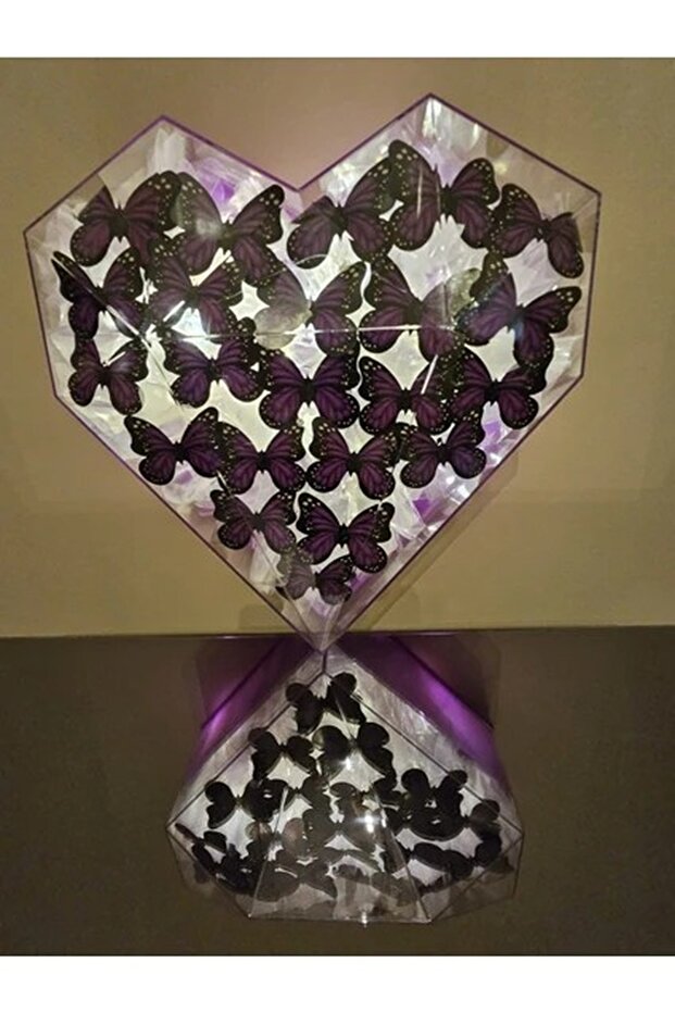 Kelebekli Aranjman Kutu - Mor - 2