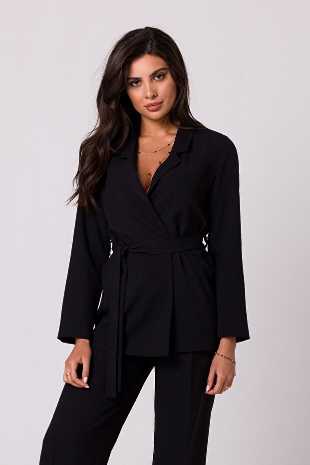 Tie-front blazer without closure - 1