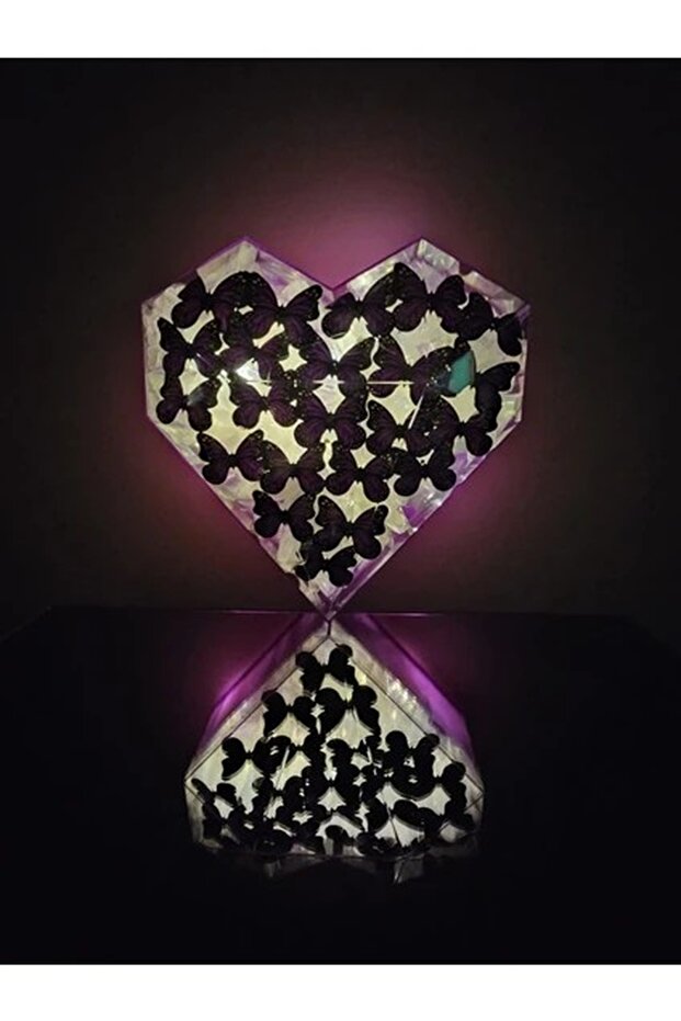 Kelebekli Aranjman Kutu - Mor - 3