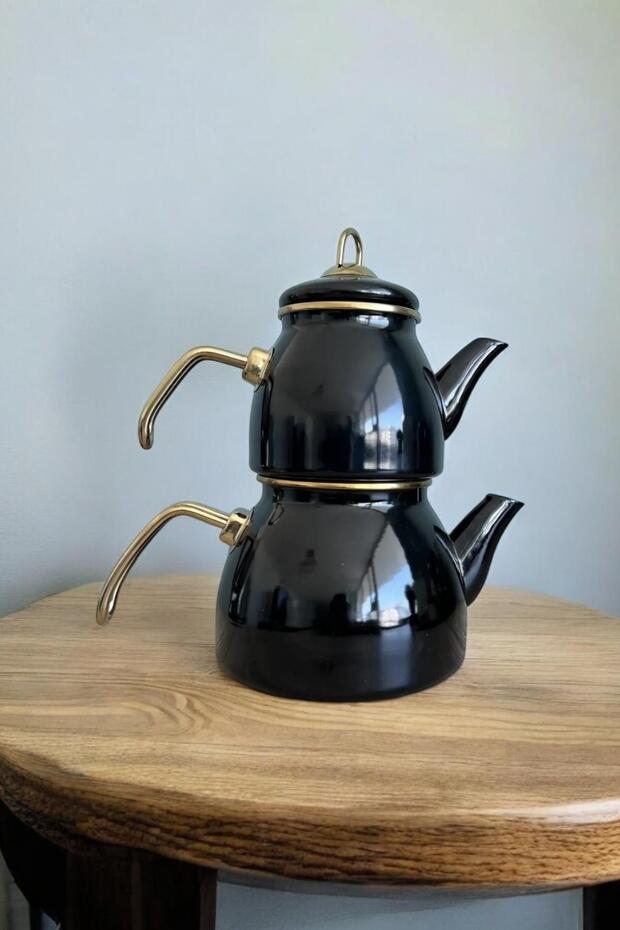 Emaye Çaydanlık Siyah - 2