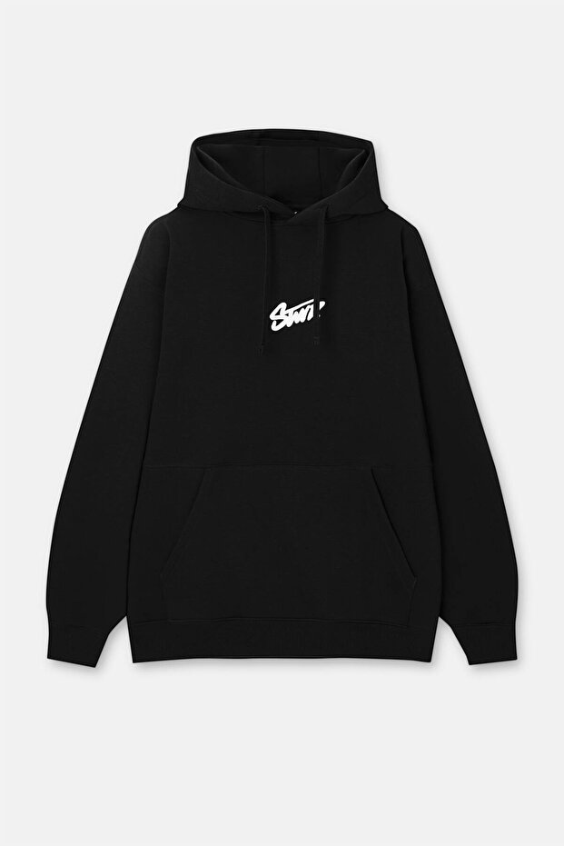 STWD baskılı kapüşonlu sweatshirt - 1