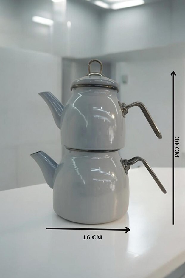 مجموعة إبريق الشاي المطلي بالمينا - 2