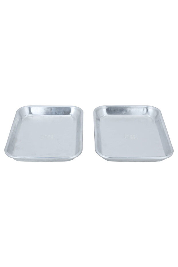 Burger Tray Aluminum Al Seif Gallery, 27×19.4×2.6 cm, Rectangular, Two Pieces - Silver