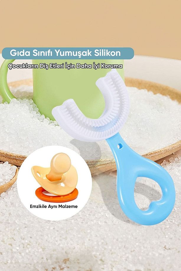 Bebek Diş Fırçası Pembe 2-6 Yaş U Şeklinde Diş Arayüz Fırçası Ortodontik Yumuşak Çocuk Diş Macunu - 2