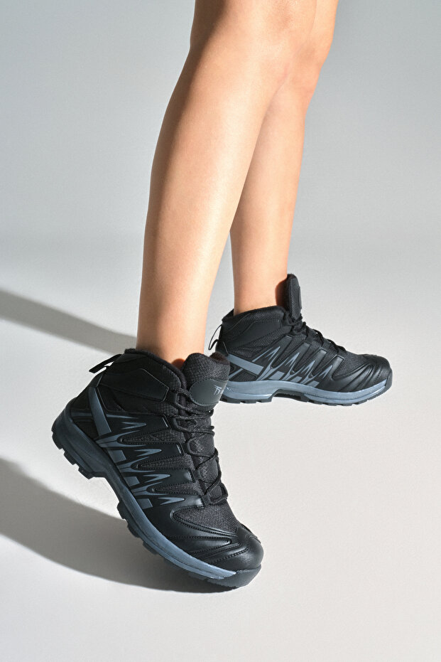 Unisex Siyah Rahat Kalıp Bağcıklı Trekking Bot - 3