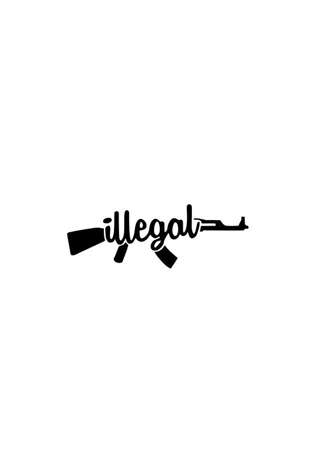 ملصق غير قانوني مقاس 20 × 6 سم