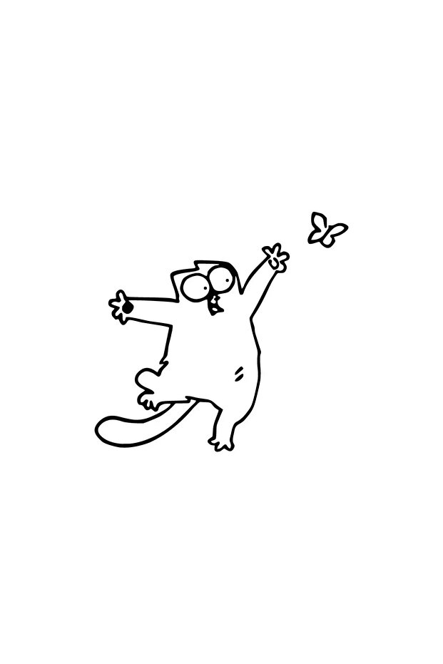 Cat Catching Butterfly Wall Decor Sticker 40 X 40 cm