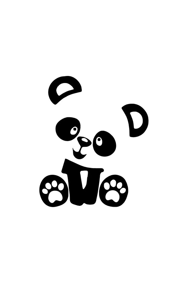 Cute Panda Sticker 20 X 24 cm