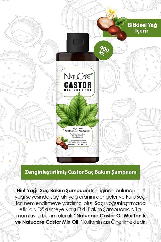 Zenginleştirilmiş 3'lü Şampuan Seti 400ml (AMLA - CASTOR - PUMPKİN) - 3