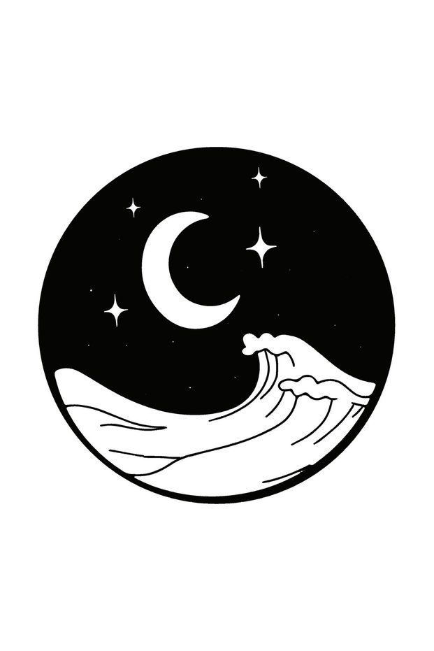 Moonlight Moon and Star Themed Sticker A+ Quality 10 X 10 cm Durable