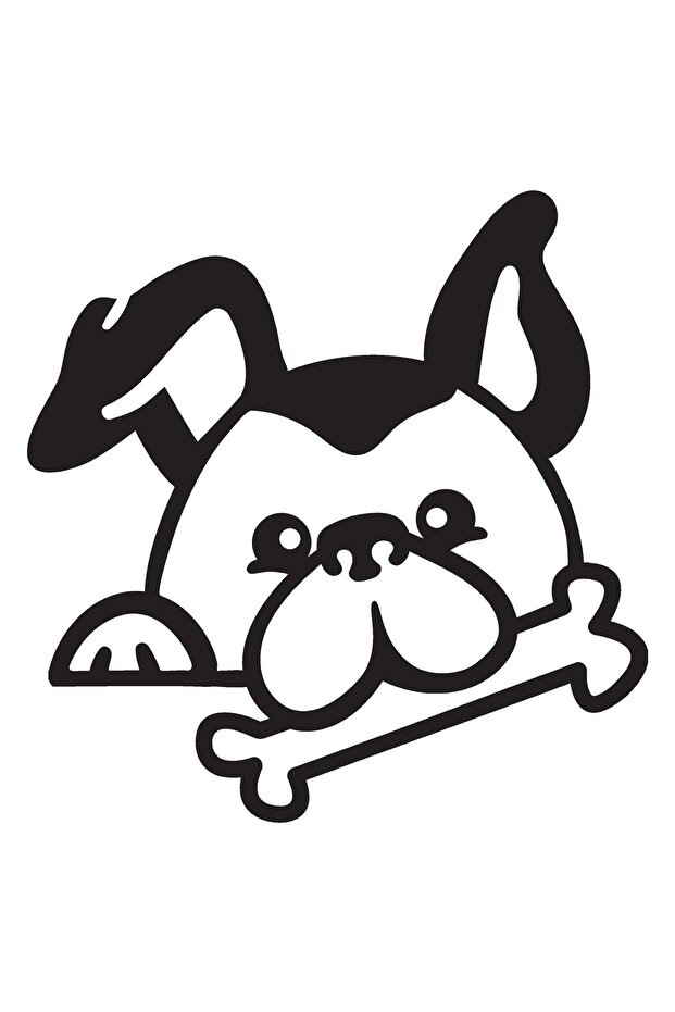 Dog and Bone Quality Sticker 20 X 20 cm