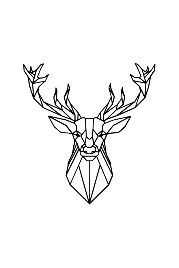 Geometric Deer Sticker A+Quality 10 X 10 cm Durable