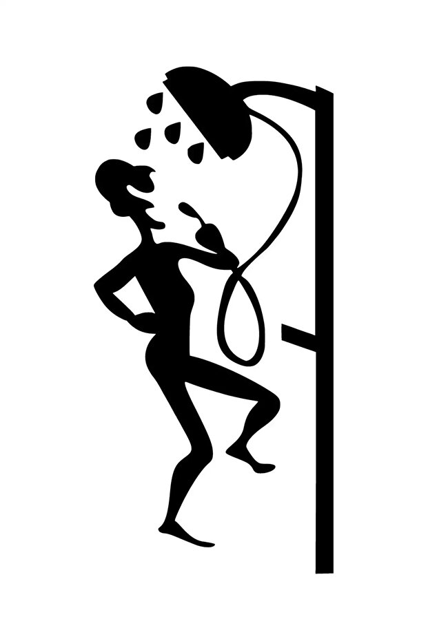 Shower Alan - Vehicle, Car, Laptop, Wall Compatible Quality Sticker 40*80 cm
