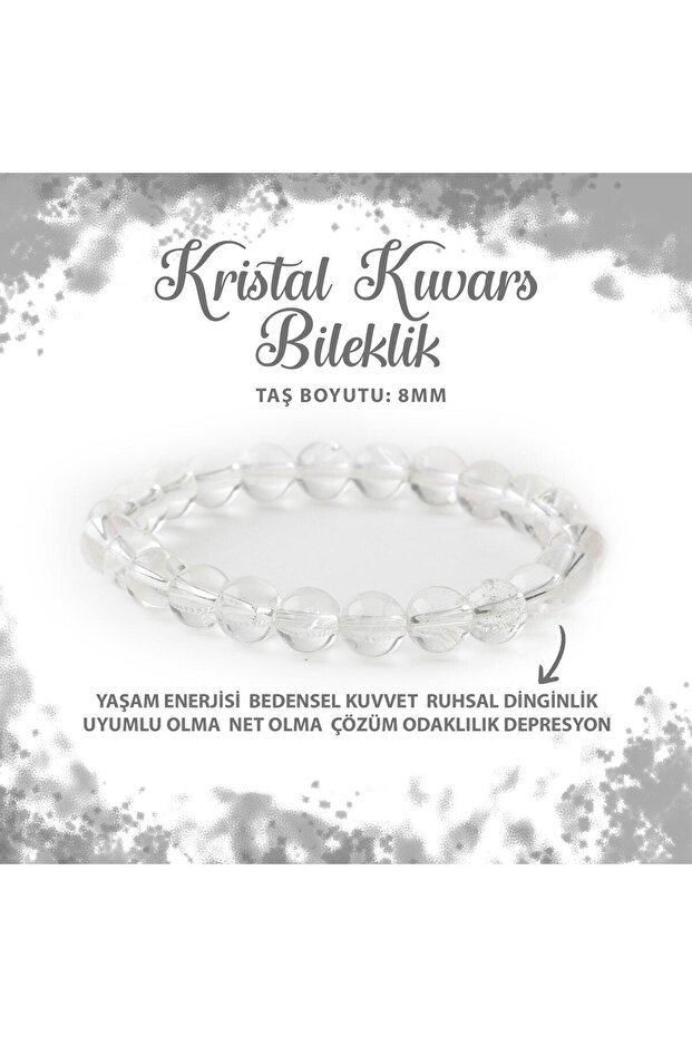 Certified Crystal Quartz 8mm Natural Stone Bracelet