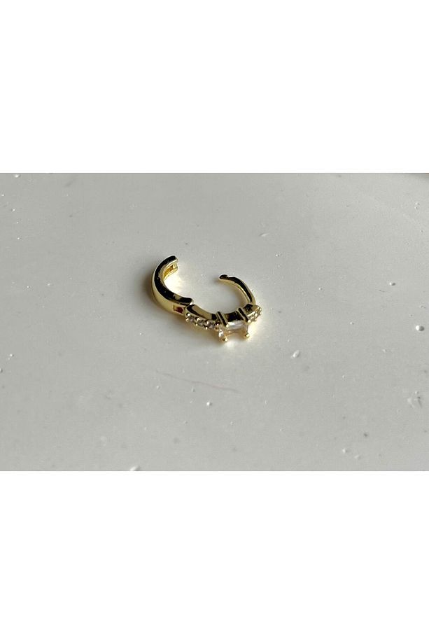 Tek Baget Taşlı Halka Piercing - 2
