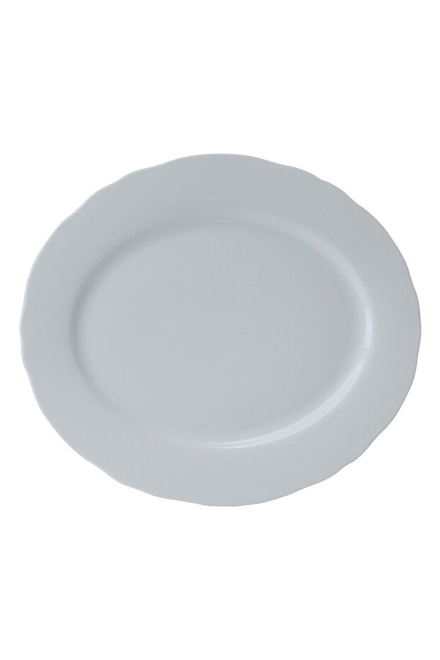 Al Saif Gallery porcelain plate, 12 inches, oval - white