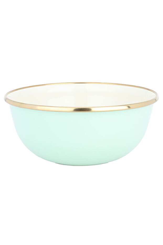 Al Saif Gallery Steel Bowl, 16 cm, with lid, light green