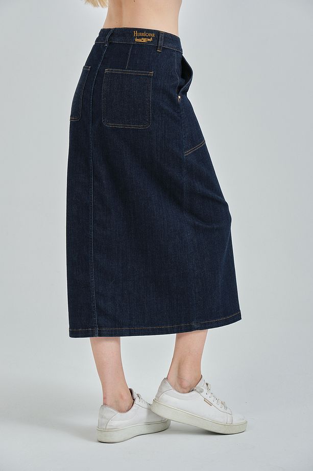 Nimbus Koyu Jeans Etek - 4