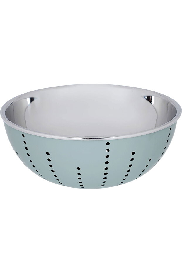Al Saif Gallery Steel Round Bowl, 24 x 24 x 10 cm, with double bottom, medium - gray