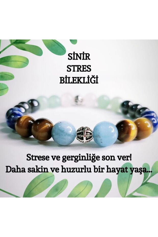 Natural Stone Unisex Talisman Bracelet Effective Against Nerve and Stress