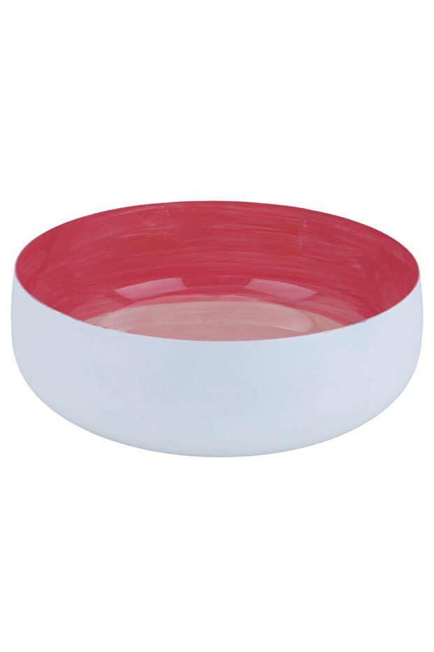Al Saif Gallery Steel Round Serving Plate, 21 x 7 cm, Deep, Small - Pink