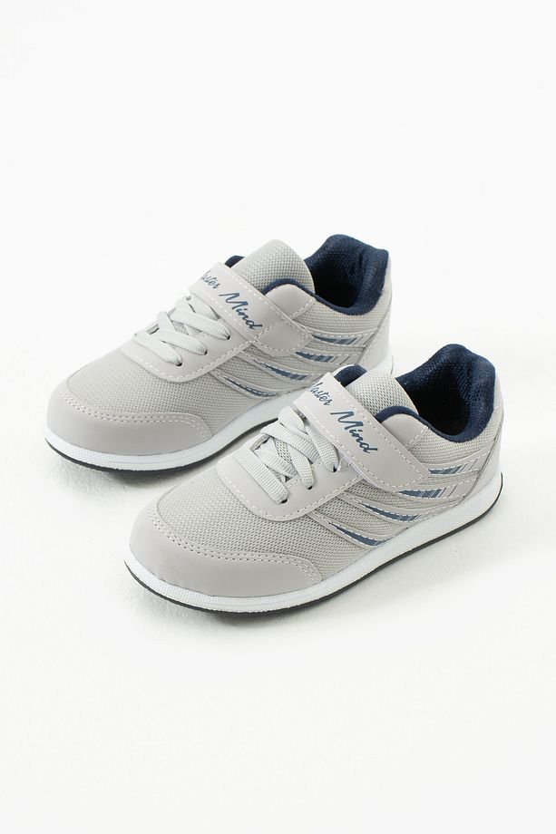 Çocuk Buz Laci Bağcıklı Tek Cırtlı Esnek Hafif Nefes Alabilen Unisex Fileli Sneaker Spor Ayakkabı - 5