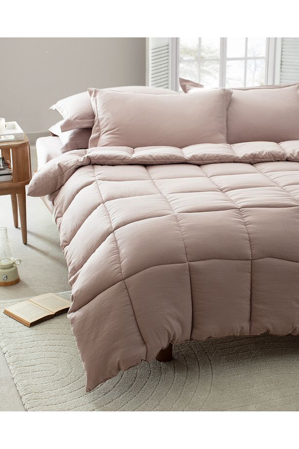 Mona Çift Kişilik Comforter Set - Pudra - 2