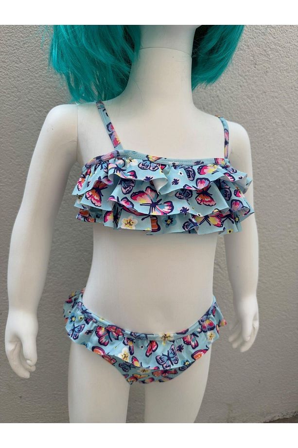 Kız Çocuk Bikini Takımı Mavi - 2