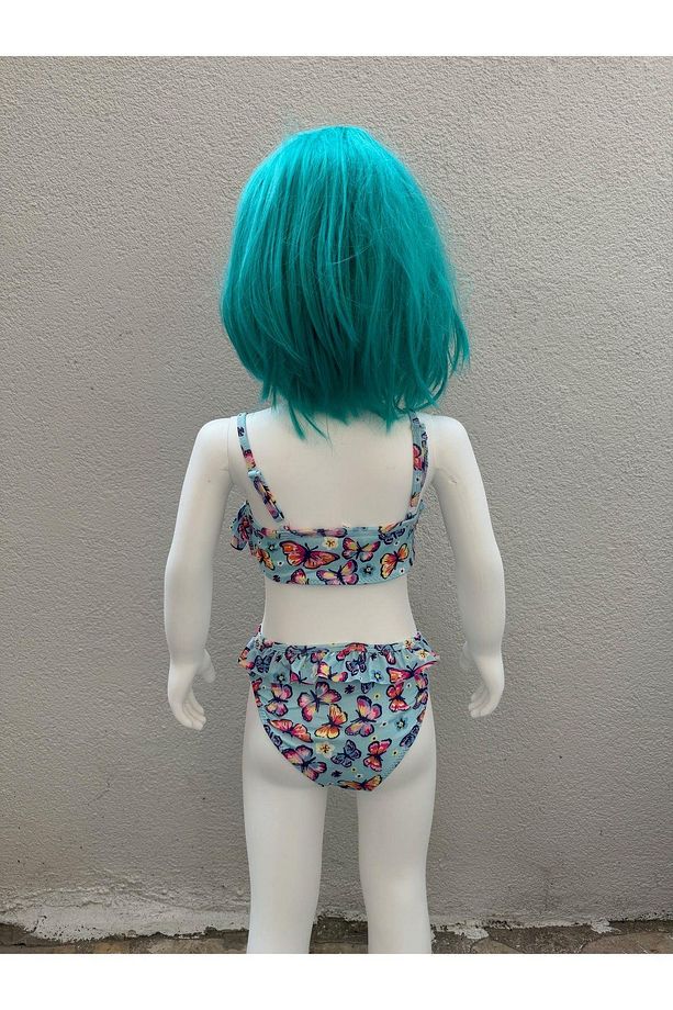 Kız Çocuk Bikini Takımı Mavi - 3