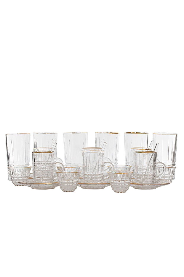 Max 30-piece glass tea and coffee serving set