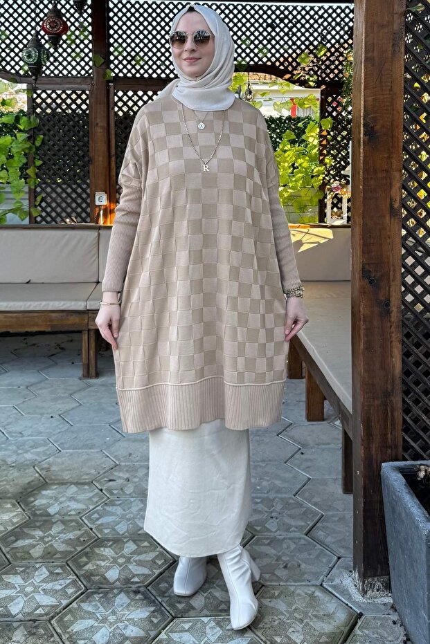 Arzu Triko Tunik Bej - 1