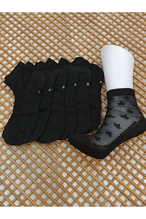 Combed Cotton Tulle Booties Women's 6 Pairs of Socks