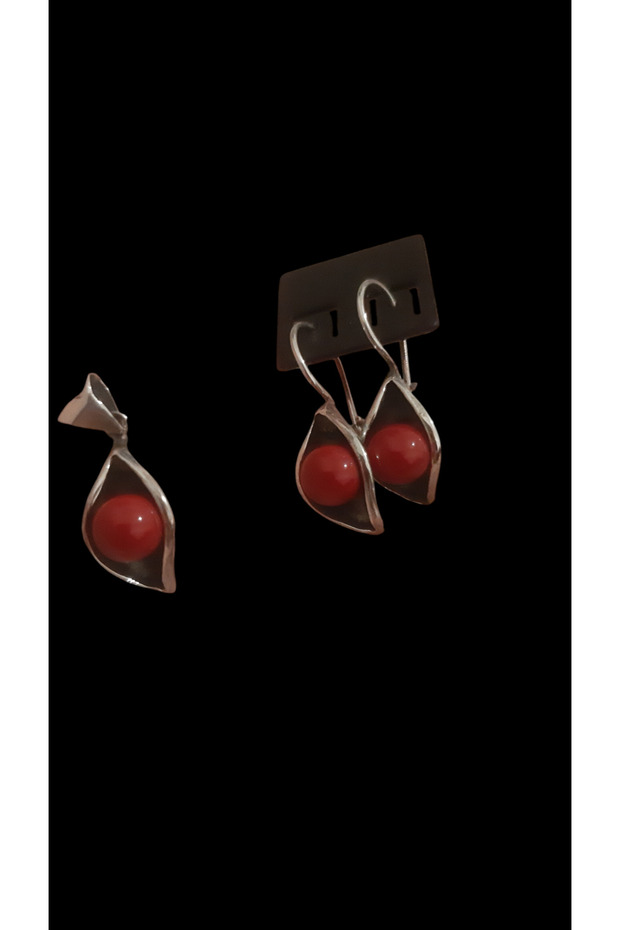 Gümüş tasarım kolye &küpe - 1