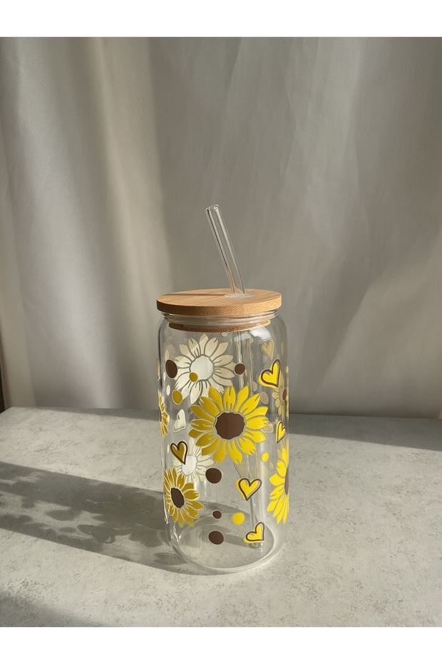 Sunflower pattern coffee-smoothie cups - 1