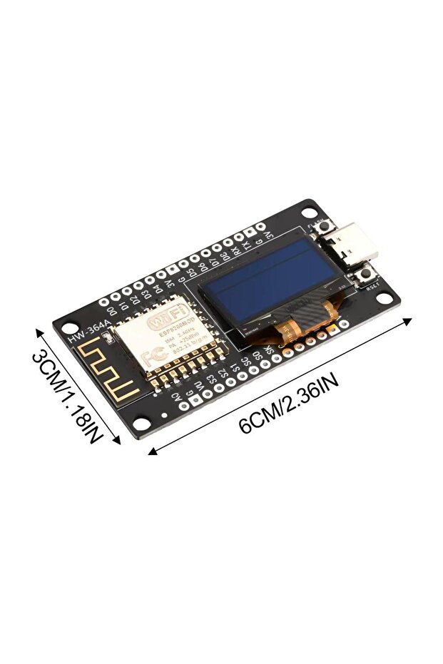 NodeMCU ESP8266 0.96 Inch OLED Ekran ile Birlikte Type-C Geliştirme Kartı - 7