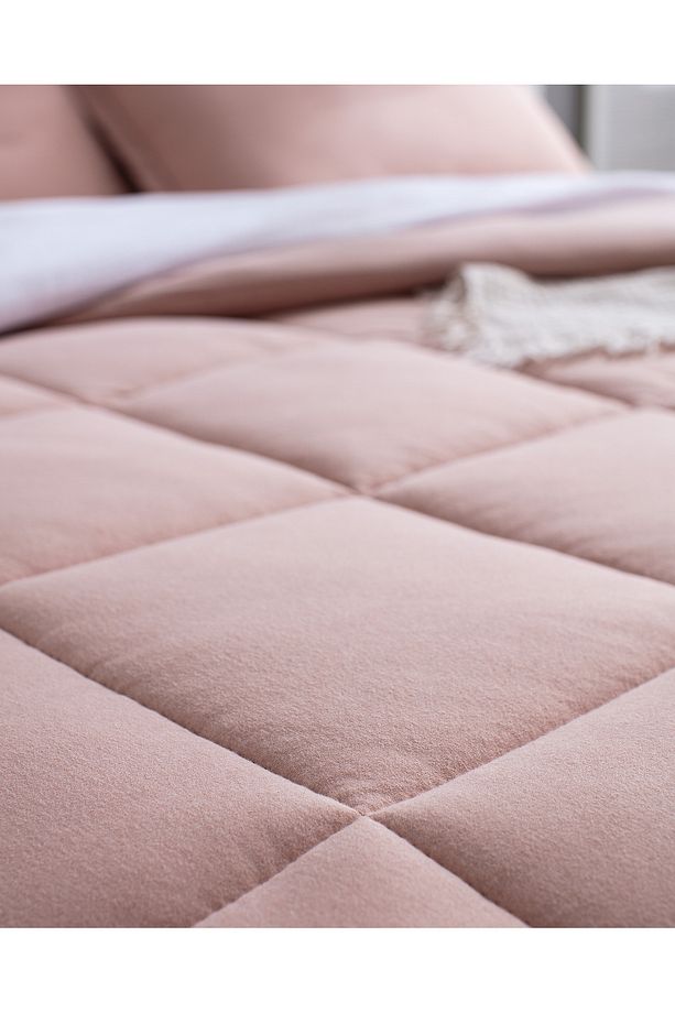 Bobigny Çift Kişilik Pamuklu Supersoft Comforter Set - Pudra - 5