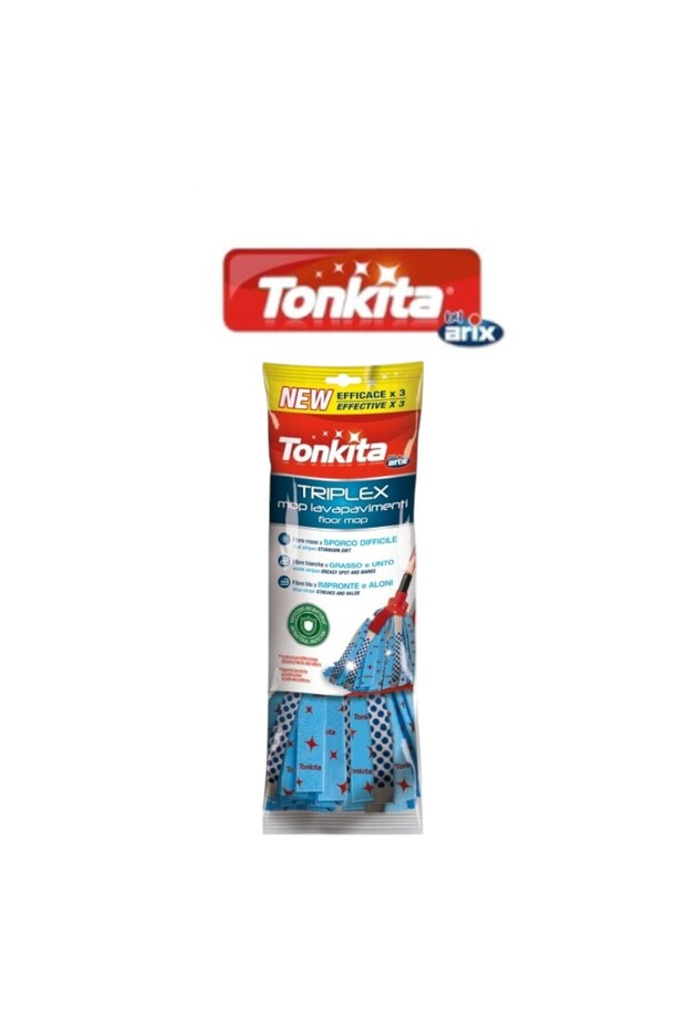 Triplex Floor Mop TK024R – Extra-Absorbent Mop with Anti-Bacterial Treatment for All Floors