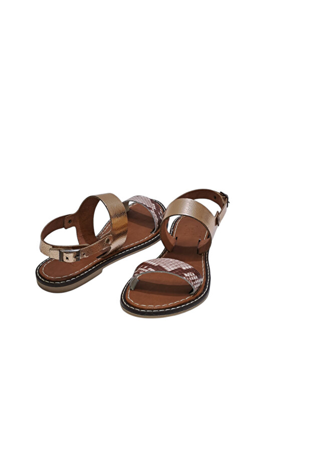 KADIN DERİ SANDALET - 5