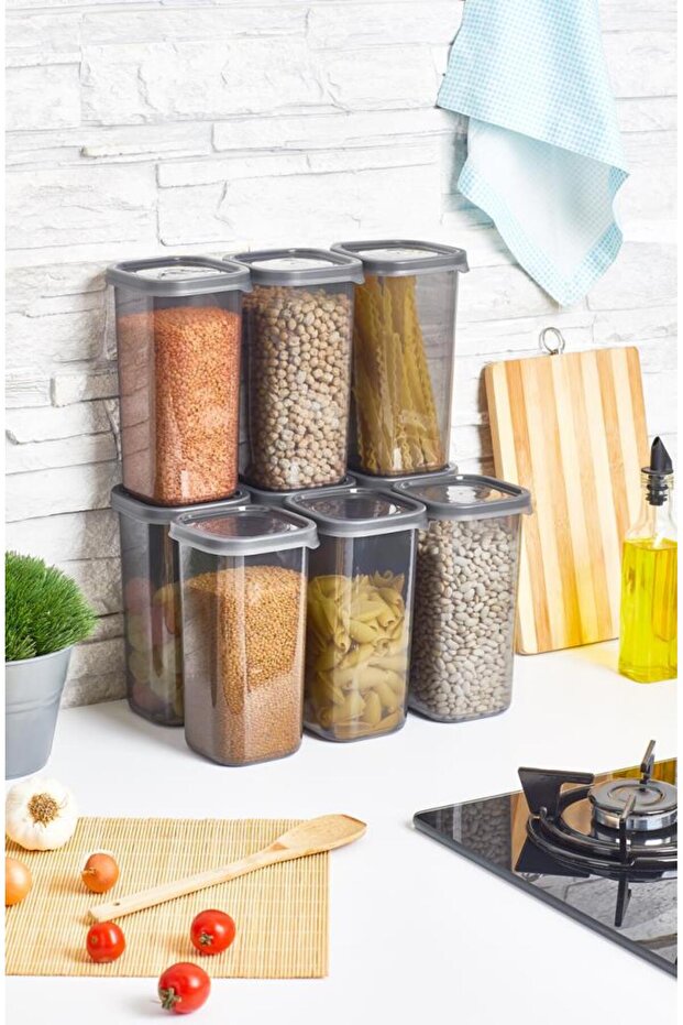 Set of 9 Smoked Luxury Food Storage - 1400ml Label Gift