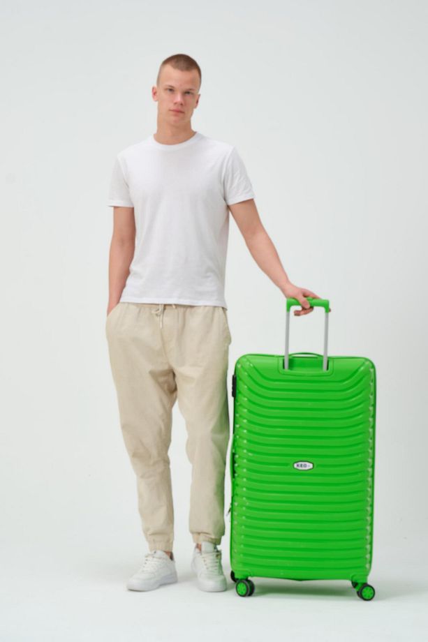 Keo-Plus Yeşil Büyük Boy Silikon Kırılmaz PP Valiz - 7