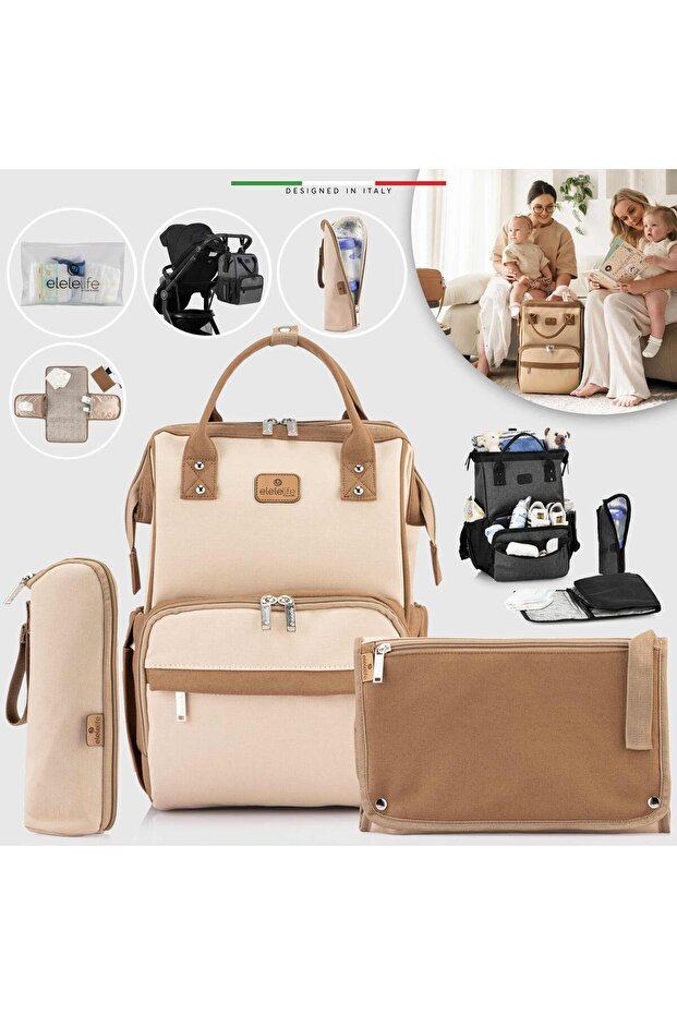 Elele Life Venice 3in1 Anne Bebek Bakım Çantası Bej