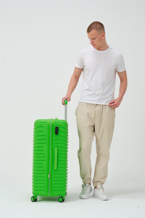 Keo-Plus Yeşil Büyük Boy Silikon Kırılmaz PP Valiz - 3