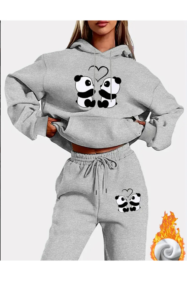 Unisex Sweet Panda Printed Tracksuit Set