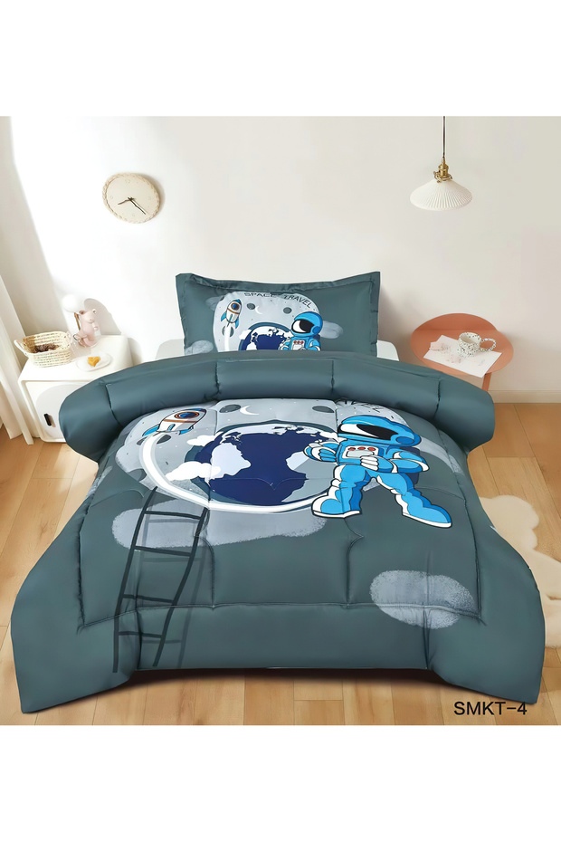 طقم فراش فردي مكون من 3 قطع، لحاف خفيف الوزن، مناسب لجميع المواسم - 1