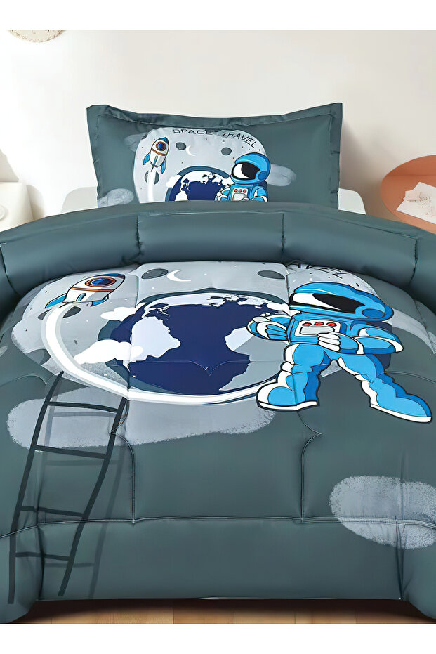 طقم فراش فردي مكون من 3 قطع، لحاف خفيف الوزن، مناسب لجميع المواسم - 4